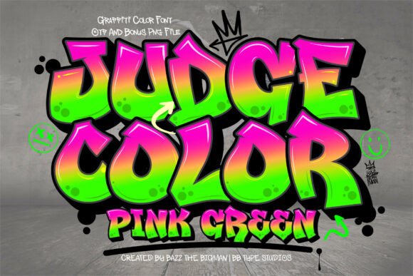 Judge Color Pink Green Font for Creative Makers